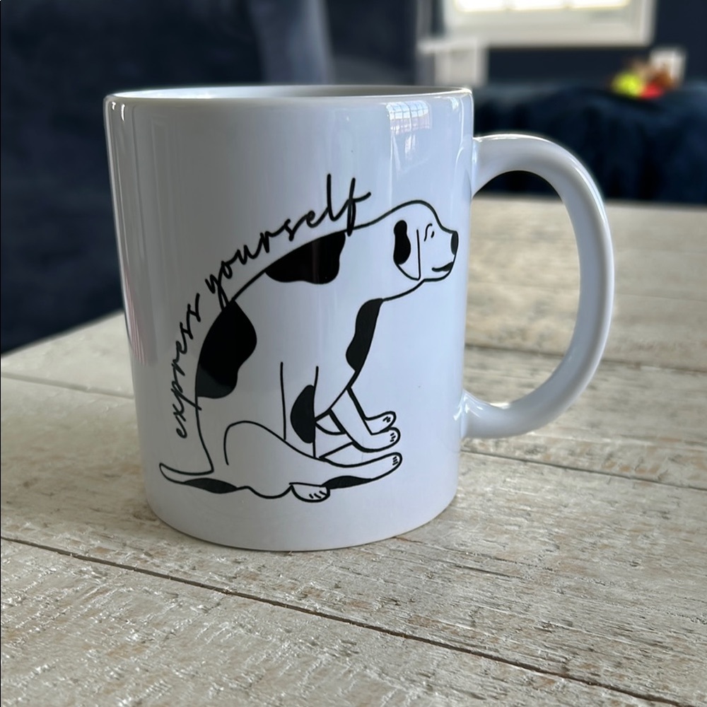 Express Yourself White Dog Mug